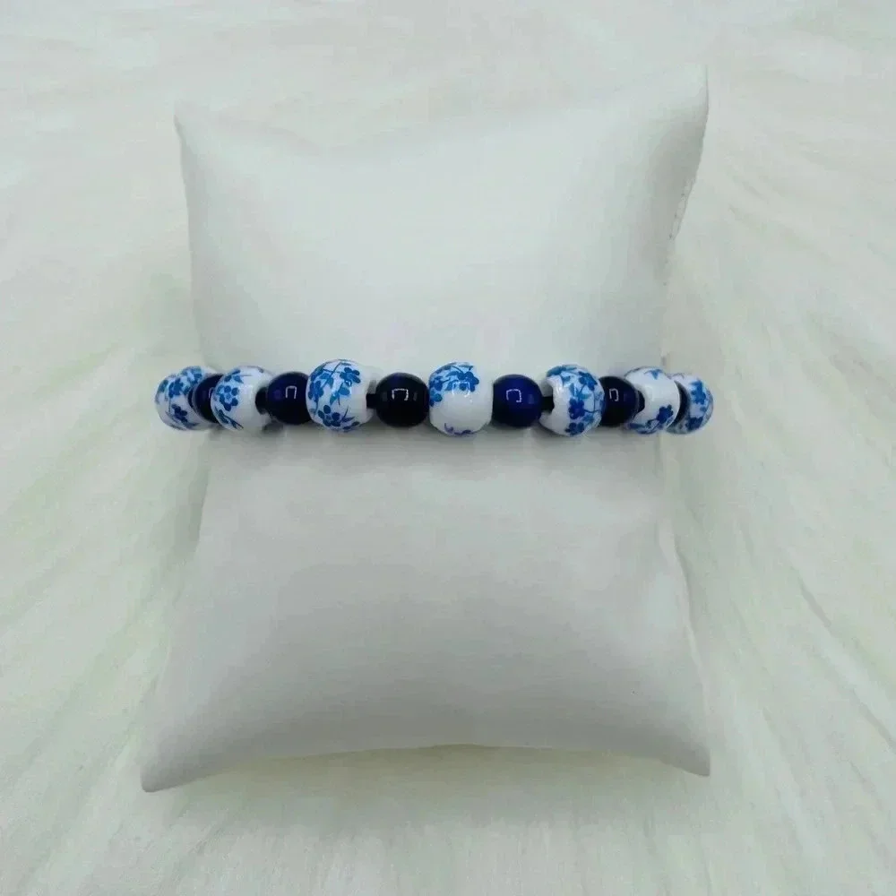 Ceramic Floral mix Beaded Stretch Bracelet